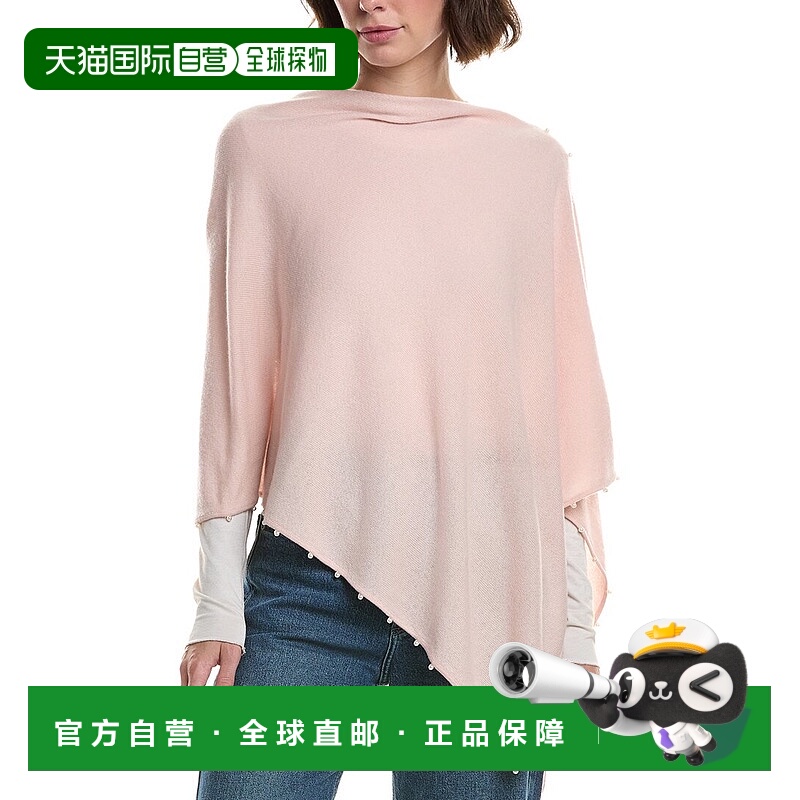 自营sofiacashmere Knit Wool & Cashmere-Blend Poncho - pink