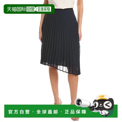 自营Tahari ASL Accordion Pleated Skirt - navy 美国奥莱直发