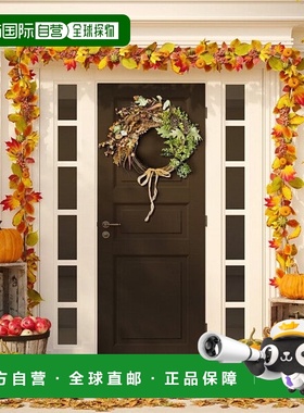 自营 safavieh人造 24 英寸浆果和桉树半花环 - 绿色/棕色 美国奥