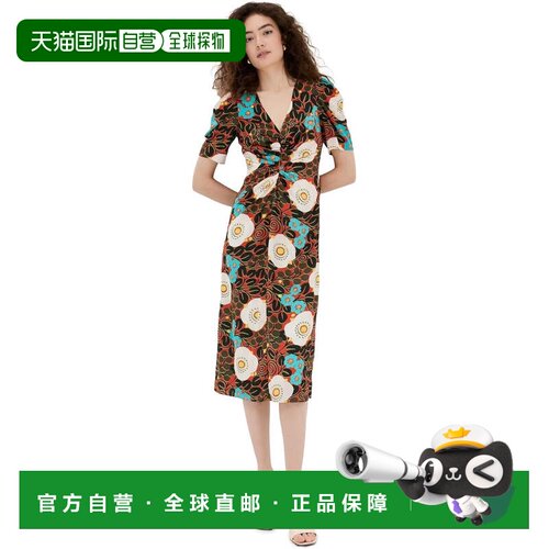 自营Rhode 女士 Maci 连衣裙，猩红色光环绽放大号 - 猩红色光环