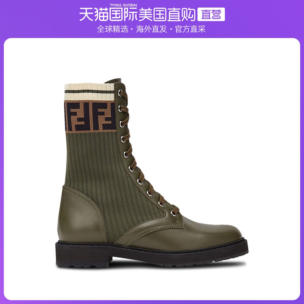 香港直邮FENDI 绿色女士马丁靴 8T6780-A3H4-F1C39