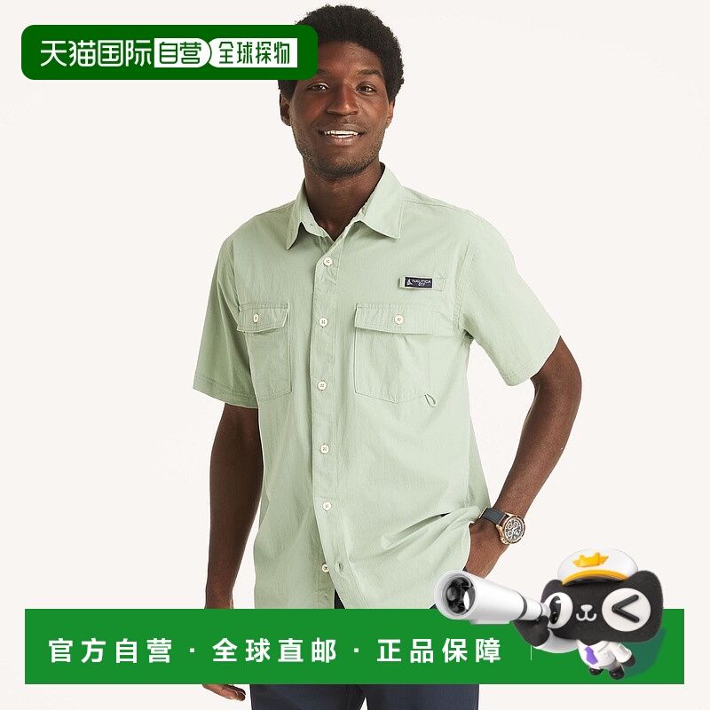 自营 Nautica男士Nautica Otf Upf 50+短袖衬衫-黑色麻花毛衣 美