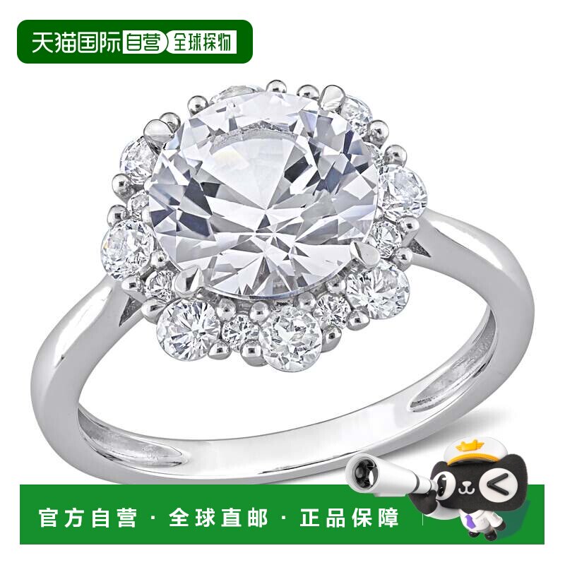 自营 mimi & max4 1/3 CT TGW 10k 白金打造的白色蓝宝石光环订婚