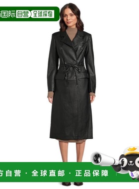 【美国直邮】avec les filles 女士 皮质外套风衣