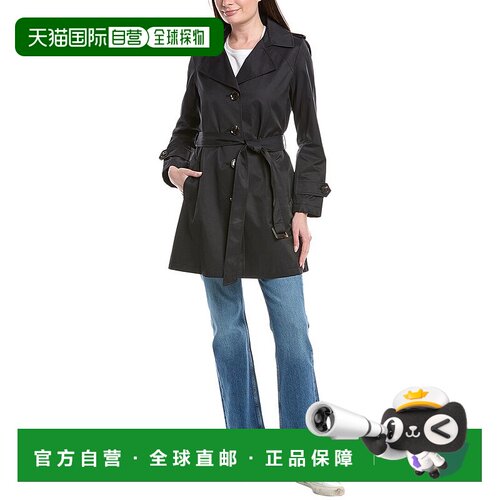 自营Sam Edelman Belted Trench Coat - Blue 美国奥莱直发风衣