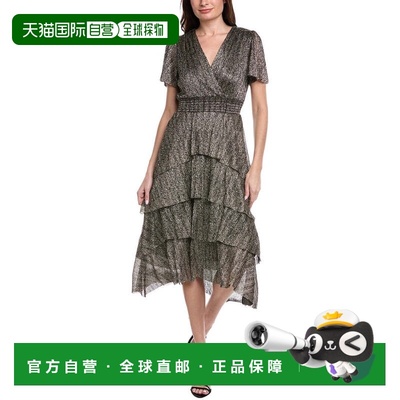 自营Vince Camuto Tiered Midi Dress - black 美国奥莱直发