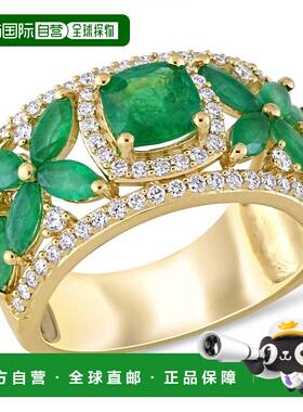 自营 Mimi & Max 2 1/2ct TGW Emerald 1/2ct TW Diamond Ring 14
