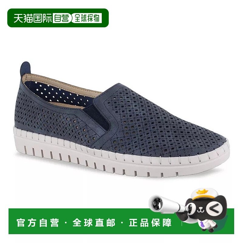 自营Easy Street Fresh Sneakers Women's Wide Navy Slip On Per