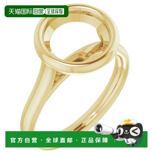 美国奥莱 pompeii3Charlotte 黄金 14k 直 单粒宝石镶边戒指