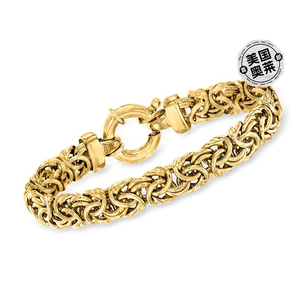 ross-simons 18kt 金中号拜占庭手链 7 英寸 【美国奥莱】直发