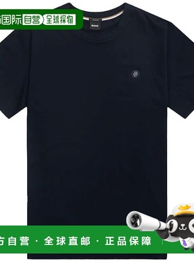 自营 Hugo Boss 男式 Taut 01 短袖圆领 T 恤，黑色 - 黑色 美国