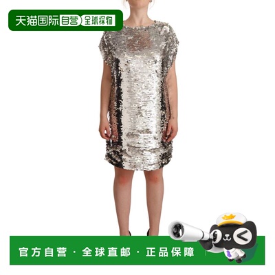 自营MSGM Sequined Polyester Short Sleeves Shift Mini Women's