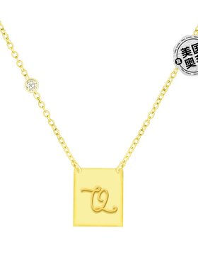 savvy cie jewels18K 镀金纯银项链，镶嵌 CZ - 黄色-q 【美国奥
