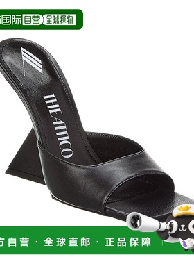 自营 the atticoAttico Cheope 皮革穆勒鞋 - 黑色 美国奥莱直发