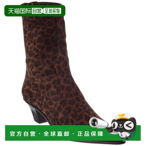 自营Aquazzura Brunswick 45绒面革短靴-棕色 美国奥莱直发