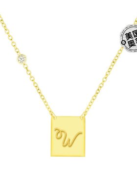 savvy cie jewels18K 镀金纯银项链，镶嵌 CZ - 黄色-w 【美国奥