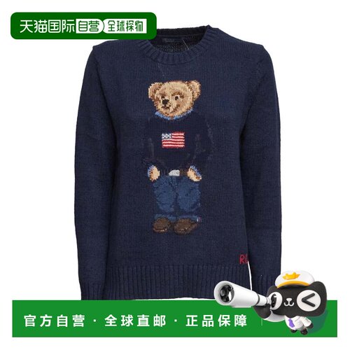 自营polo ralph laurenPolo熊棉麻套衫-黑色 美国奥莱直发