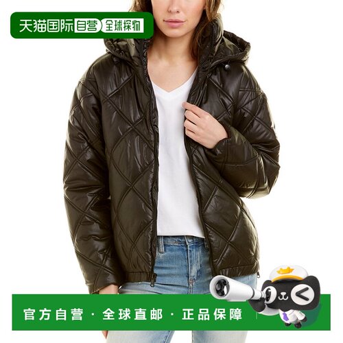 自营Kenneth Cole Cire短款河豚大衣-黑色 美国奥莱直发