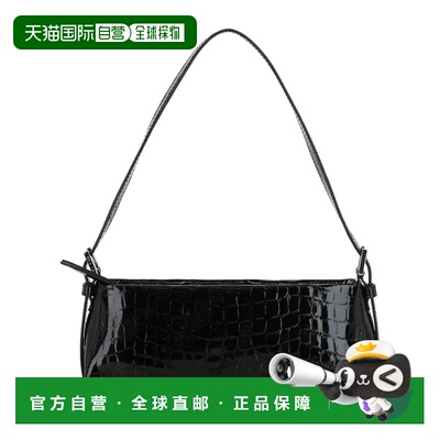 自营by farDulce Crocodile Embossed Shoulder Bag - black 美国