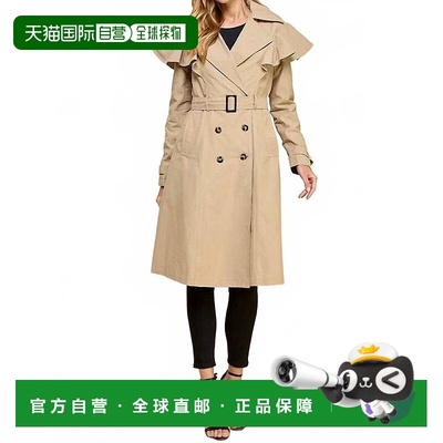 自营tcecRuffle Detail Trench Coat In Beige - beige 美国奥莱