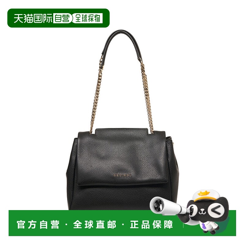 自营orcianiHammered Leather Shoulder Bag With Gold Chain Str