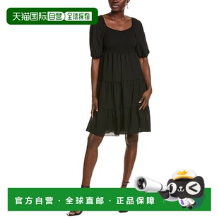 自营 Nanette Nanette Lepore分层迷笛连衣裙-黑色 美国奥莱直发