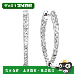 sabrina14k Gold & Diamond Point Hoop Earrings- 1.25