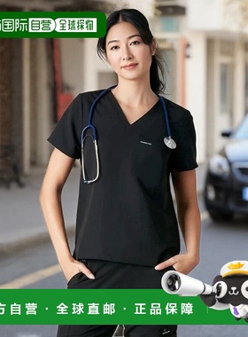 自营 members onlyBari女式单口袋V领磨砂上衣-黑色 美国奥莱直发