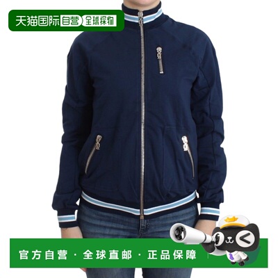 自营John Galliano zip cotton Women's cardigan - blue 美国奥