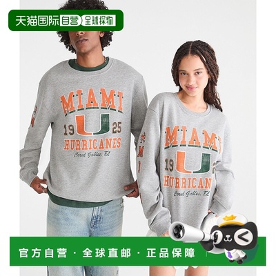 自营 Aeropostale Miami Hurricanes船员运动衫-浅麻灰色 美国奥