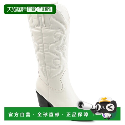 自营 journee collectionJournee女式Chantry宽款小腿靴-白色 美