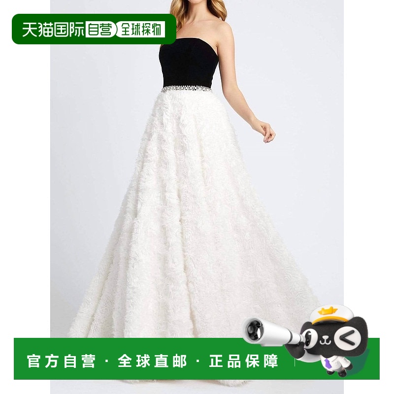 自营mac duggal黑色无肩带舞会礼服 - 黑色 美国奥莱直发