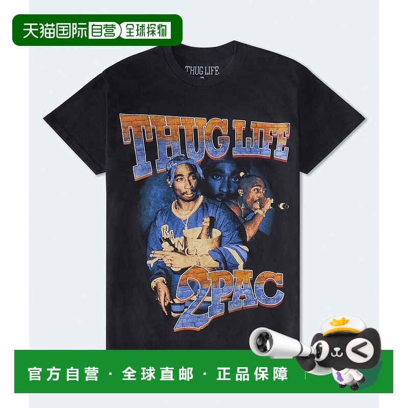 自营 Aeropostale Tupac Thug Life休闲图案T恤-黑色1 美国奥莱直