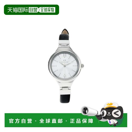 自营Timex Viewpoint银色黑色皮革女士手表-黑色 美国奥莱直发