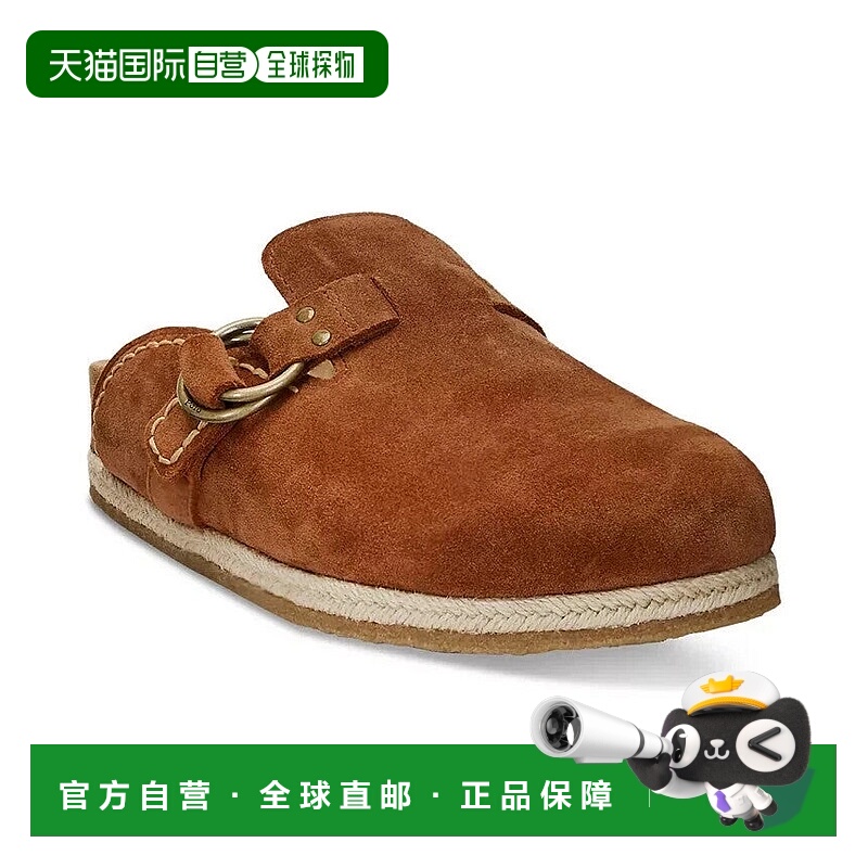 自营Polo Ralph Lauren Turbach Clogs男式棕色绒面拖鞋ZPO3980-