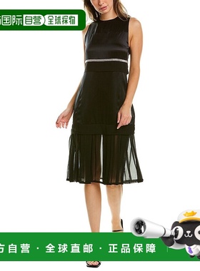 自营 3.1 Phillip Lim 混合媒体真丝中长连衣裙 - 黑色 美国奥莱