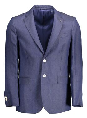 自营Gant Elegant Linen Classic Men's Jacket - blue 美国奥莱