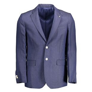 Classic 美国奥莱 自营Gant Linen Jacket blue Elegant Men