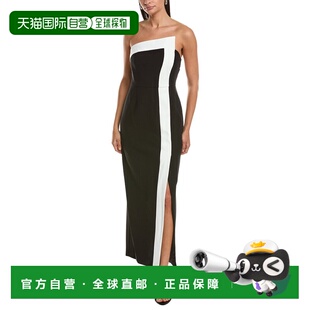 Gown 自营Milly black Column Asymmetric Garcelle Strapless