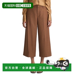 中腰拉绒法兰绒裤 阔腿裤 裙 美国奥莱直发休闲裤 棕色 自营Vince