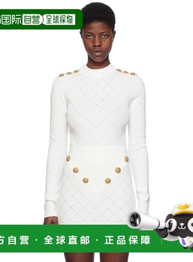 1h可退 香港直邮潮奢 Balmain 巴尔曼 女士 白色镂空连体衣 CF1BG