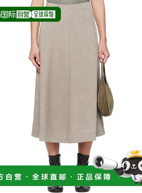 1h可退 香港直邮潮奢 Rier 女士 灰色 Crust Suede 半身裙 LTH5CR