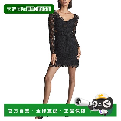 自营 Reiss Erica Lace Bodycon Dress - black 美国奥莱直发