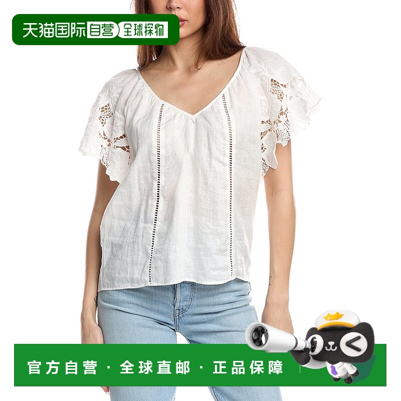 自营 Ramy Brook Hillary 亚麻上衣 - 白色 美国奥莱直发