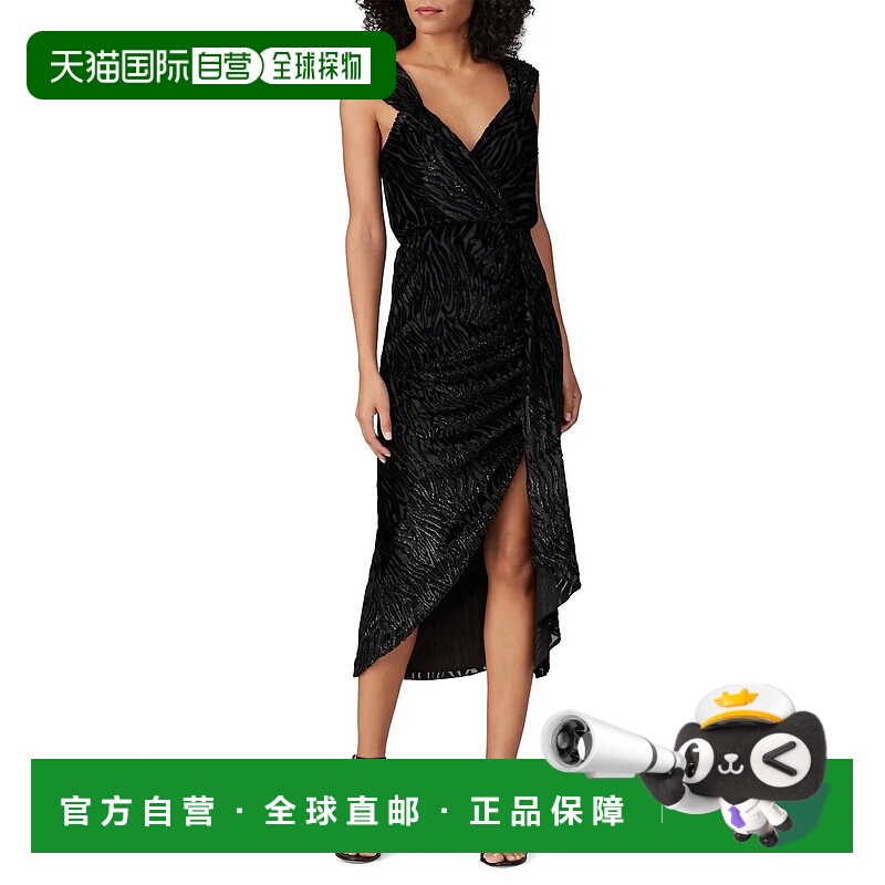 自营saylorFarrah Burnout Midi Dress In Black - black 美国奥