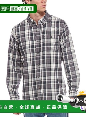 自营weatherproof vintage防风雨复古烧花格子法兰绒衬衫-灰色 美