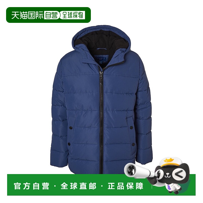 自营Perry Ellis Solid Ripstop Puffer Jacket - blue 美国奥莱