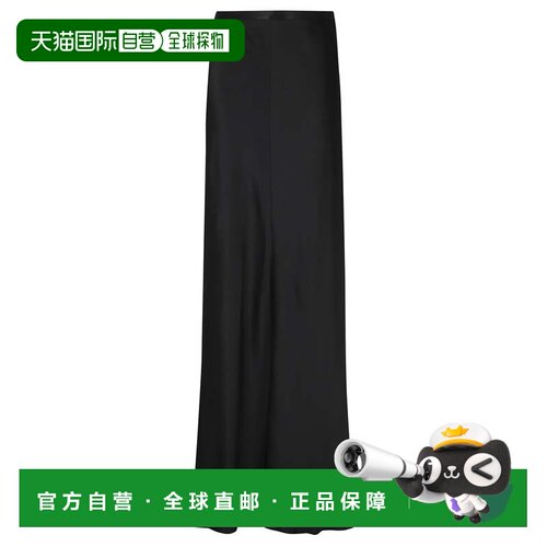 自营alberta ferretti黑色Enver缎面中长款粘胶短裙-黑色 美国奥