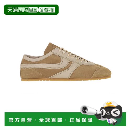 自营dries van noten复古镶片运动鞋，柔软的麂皮和小牛皮嵌入物-