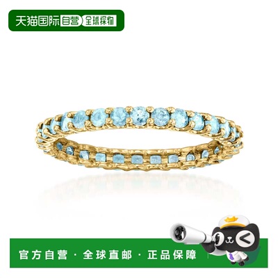 自营Ross-Simons Swiss Blue Topaz Eternity Band in 14kt Yello